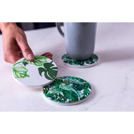 Dessous de verre en céramique sublimable – Ø 9,1 cm – Personnalisable 1 face
