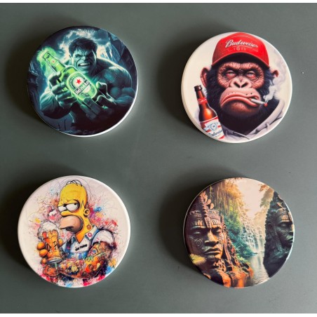 Dessous de verre en céramique sublimable – Ø 9,1 cm – Personnalisable 1 face